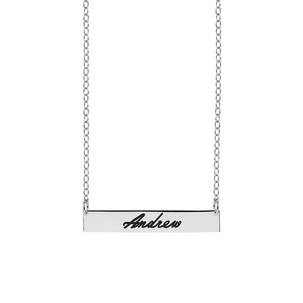 Personalized Script Laser Engraved Bar Necklace