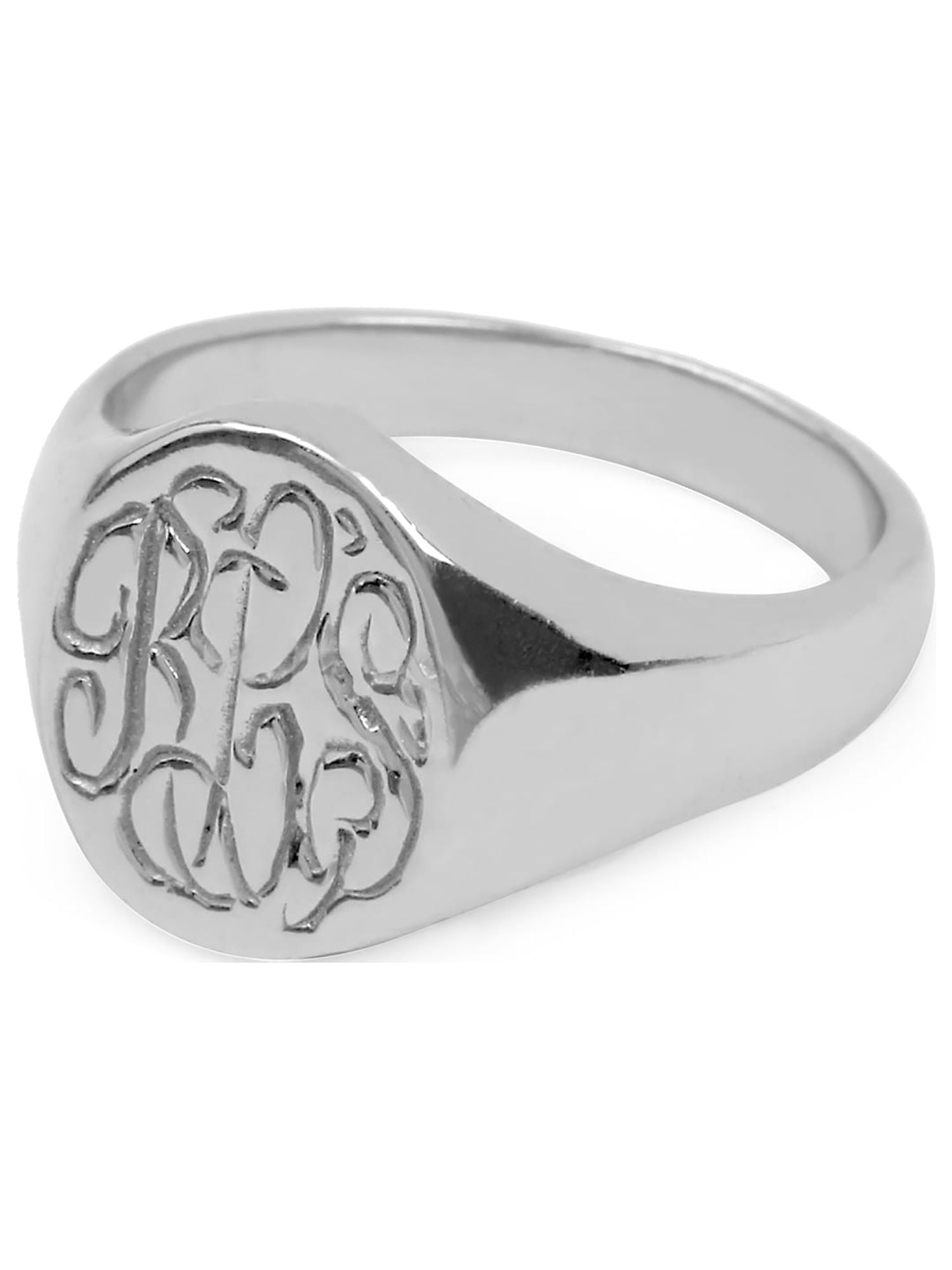 Personalized Script Monogram Signet Ring With Tapered Shank for Comfort ...