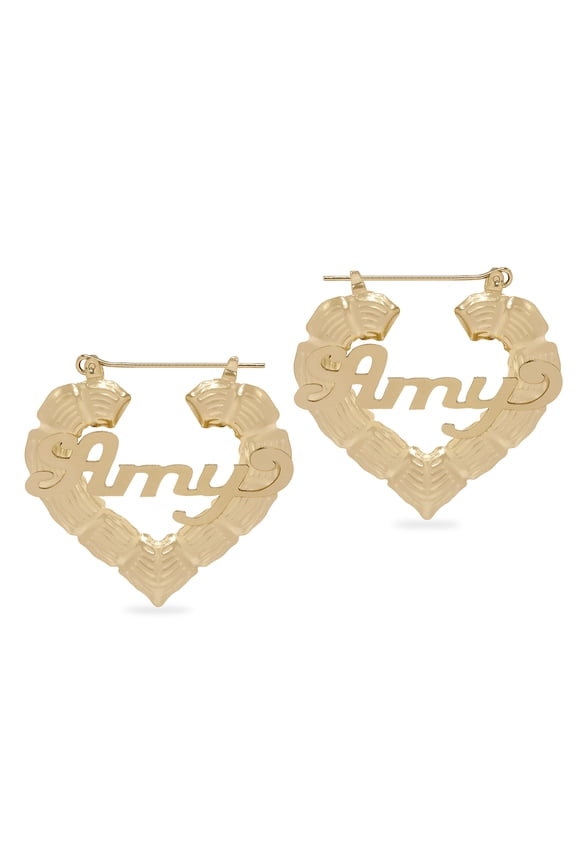 Personalized Script Name Bamboo Earrings