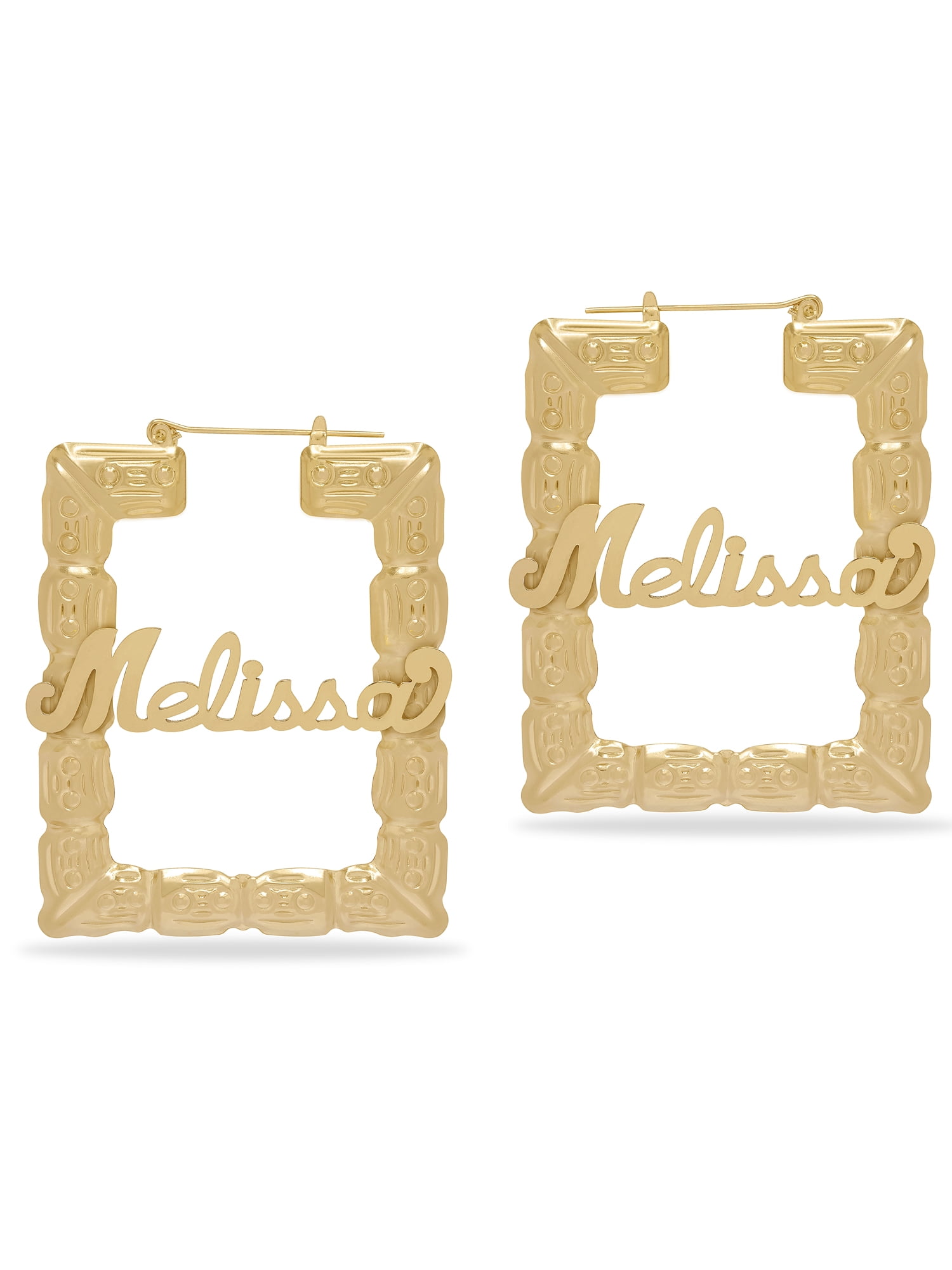 Personalized Script Name Bamboo Earrings