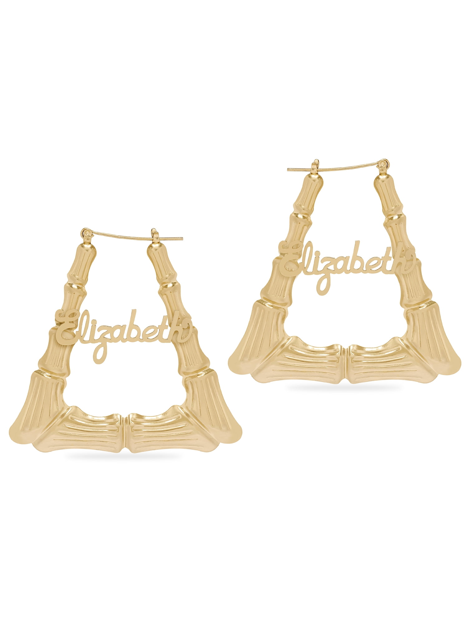 Personalized Script Name Bamboo Earrings