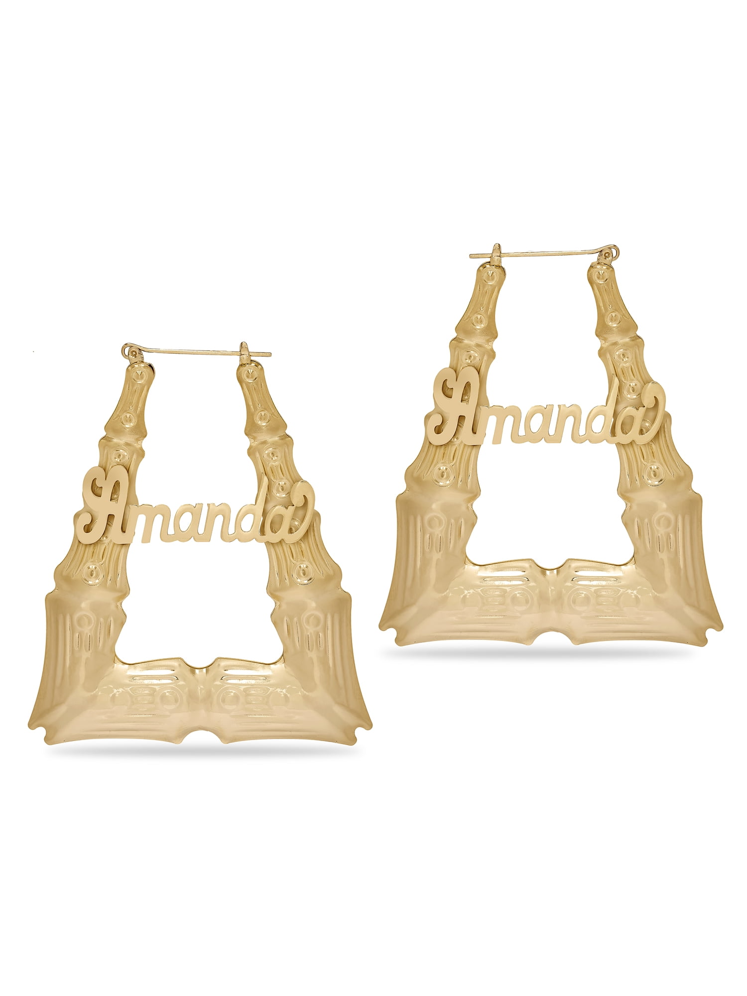 Personalized Script Name Bamboo Earrings