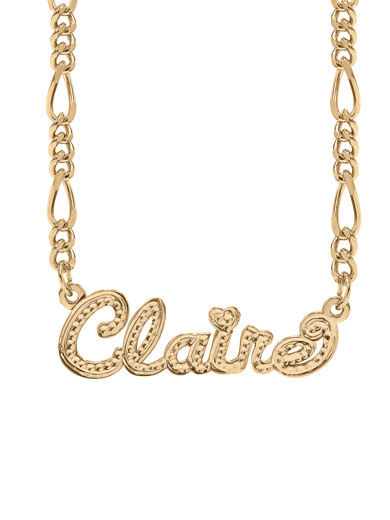 Personalized Script Name Necklace With Beading and Rhodium