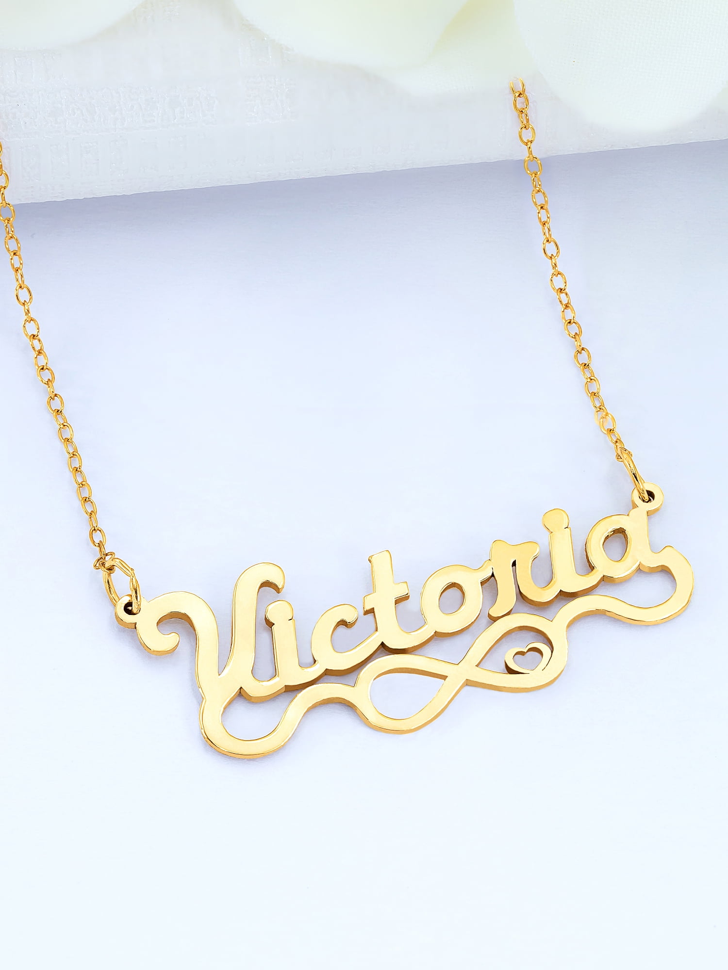 Personalized Script Name Necklace w/Infinity on Tail