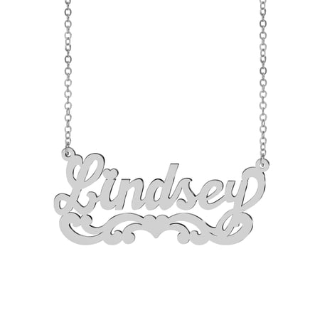 Personalized Script Name Necklace with Heart on Tail