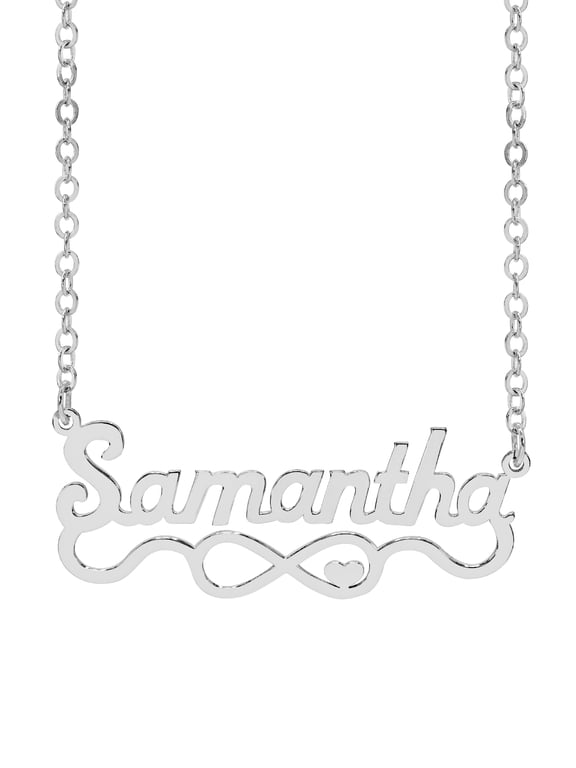 Personalized Script Name Necklace with Infinity on Tail and Heart