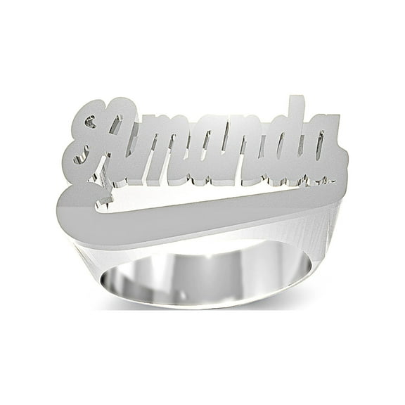 Personalized Script Name Ring