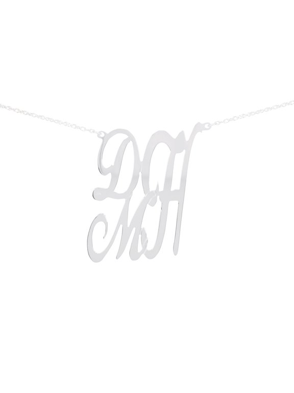 Personalized Script Stack Initial Necklace in Sterling Silver-Order by December 1 to receive in time for Christmas