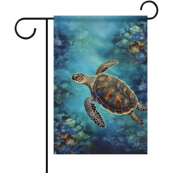 Personalized Sea Turtle Garden Flag 12 x 18 Inch Double Sided Small Yard Flag Outdoor Garden Banner for All Seasons