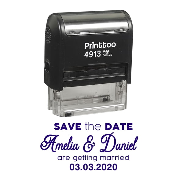 Personalized Self Inking Monogram Stamp Custom Signature Logo Stamper Proposal Gift Idea-0M