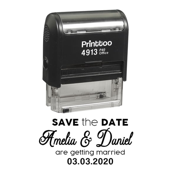 Personalized Self Inking Monogram Stamp Custom Signature Logo Stamper Proposal Gift Idea-DC