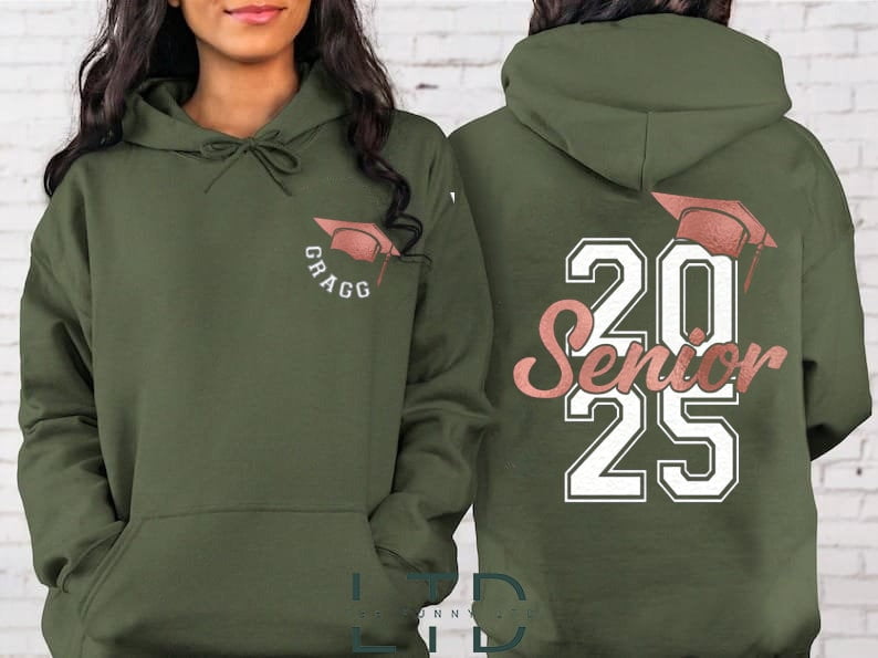 Personalized Senior 2025 Hoodie Senior Gifts Graduation 2025 High School Graduation Gifts Graduation 2025 Hoodie Back and front Senior Shirt Walmart