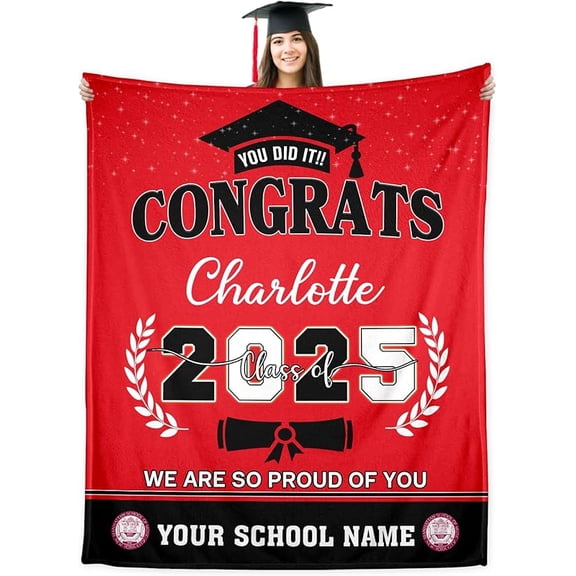 Personalized Senior 2026 Gifts Custom Class of 2026 Graduation Blanket with Photos,Personalized Graduation Blankets Customized Throw Blanket Graduation Gifts for Her Him