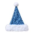 thumbnail image 1 of Personalized Sequin Santa Hat for Adults, Glitter Christmas Party Hat, Xmas Halloween New Year Holiday Headwear, Unisex Sequin Santa Hat with Plush Brim for Xmas New Year Party,Z7-Blue, 1 of 6