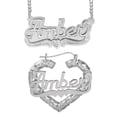 thumbnail image 1 of Personalized Set of Necklace and Bamboo Earrings. Script Font., 1 of 1