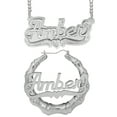 thumbnail image 1 of Personalized Set of Necklace and Bamboo Earrings. Script Font., 1 of 1