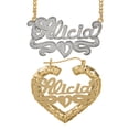 thumbnail image 1 of Personalized Set of Necklace and Bamboo Earrings. Script Font., 1 of 1