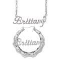 thumbnail image 1 of Personalized Set of Necklace and Bamboo Earrings. Script Font., 1 of 1