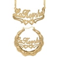thumbnail image 1 of Personalized Set of Necklace and Bamboo Earrings. Script Font., 1 of 1