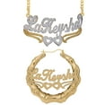 thumbnail image 1 of Personalized Set of Necklace and Bamboo Earrings. Script Font., 1 of 1