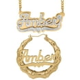 thumbnail image 1 of Personalized Set of Necklace and Bamboo Earrings. Script Font., 1 of 1