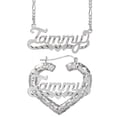 thumbnail image 1 of Personalized Set of Necklace and Bamboo Earrings. Script Font., 1 of 1