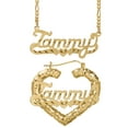 thumbnail image 1 of Personalized Set of Necklace and Bamboo Earrings. Script Font., 1 of 1
