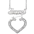 thumbnail image 1 of Personalized Set of Necklace and Naked Bamboo Earrings. Script Font., 1 of 1