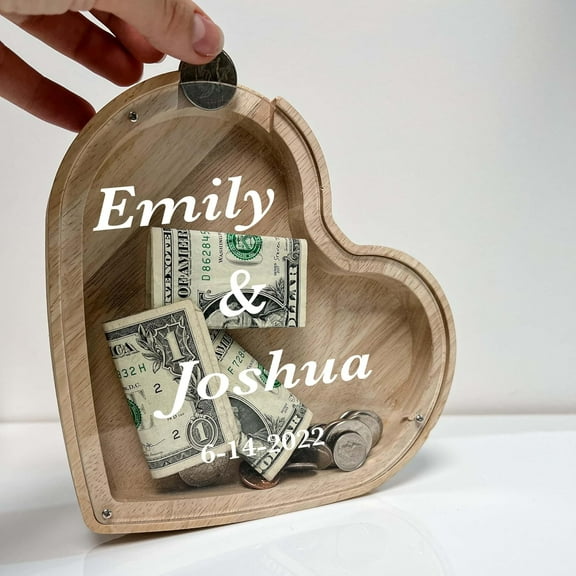 Personalized Shadow Box Travel Home Lover Life Adventure Memory Box Gift Wooden Savings Bank Keepsake Box with Custom Text as Gift for Couples Memory Box, Couple Friend Gift, Made in America!