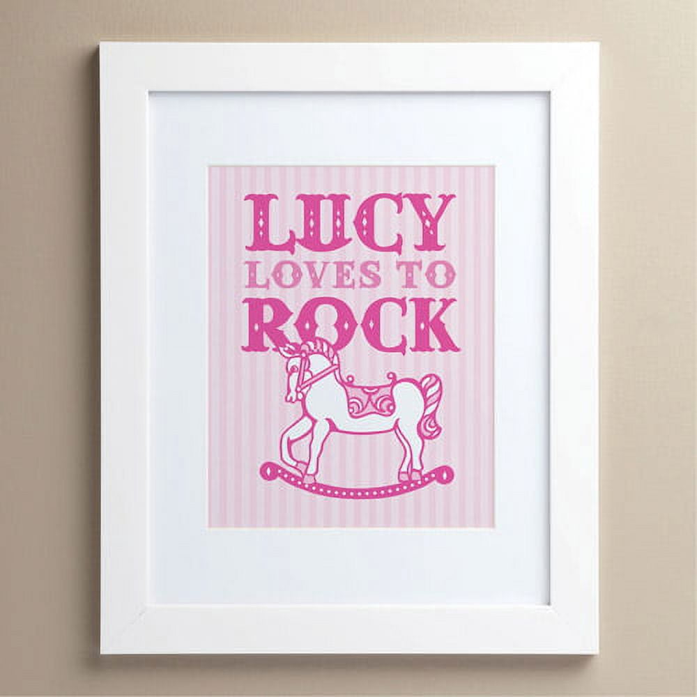 Personalized She Loves To Rock 11" x 14" Framed Print