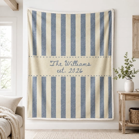 Personalized Sherpa Blanket Custom Name & Date Gift – Soft Fleece Throw, 4 Sizes, Made in USA