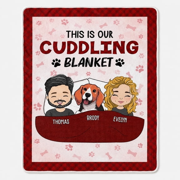 Personalized Sherpa Blanket - Custom Names & Characters 'This Is Our Cuddling Blanket' Soft Plush Fleece Throw for Couples & Pets