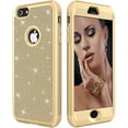 thumbnail image 1 of Personalized Shiny Silicone PC 3-in-1 Phone Case for iPhone 13 Pro Max 12 Mini 11 X XR XS 7 8 Plus, Full Protection Back Cover(Gold,11), 1 of 7