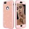 thumbnail image 1 of Personalized Shiny Silicone PC 3-in-1 Phone Case for iPhone 13 Pro Max 12 Mini 11 X XR XS 7 8 Plus, Full Protection Back Cover(Pink,13 Pro), 1 of 7