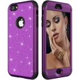 thumbnail image 1 of Personalized Shiny Silicone PC 3-in-1 Phone Case for iPhone 13 Pro Max 12 Mini 11 X XR XS 7 8 Plus, Full Protection Back Cover(Purple,13), 1 of 7