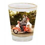 Personalized Shot glass with gold rim