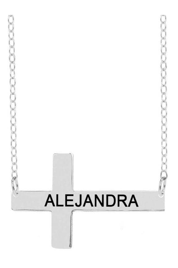 Personalized Sideway Cross Necklace