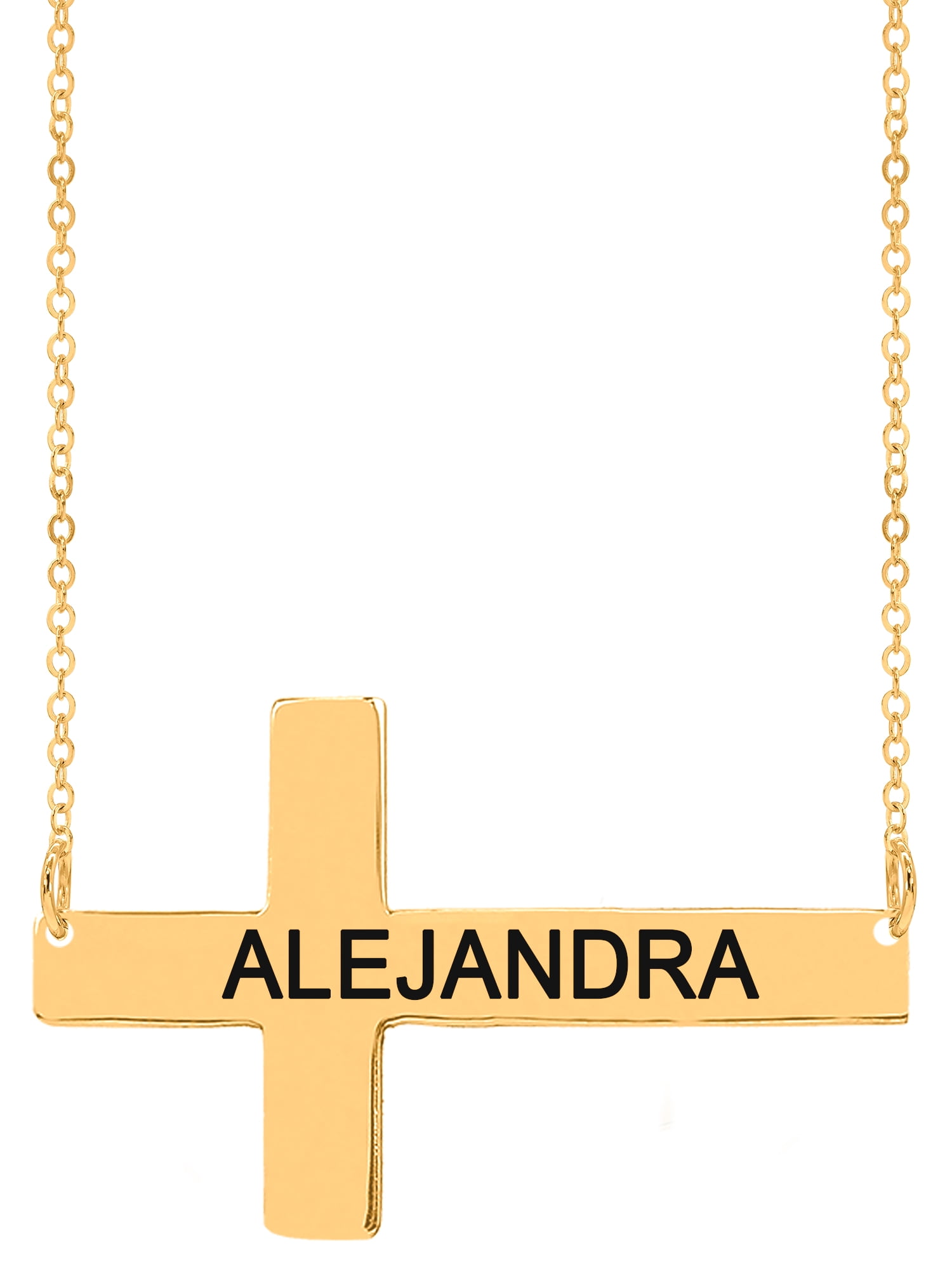 Personalized Sideway Cross Necklace