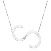 Personalized Sideways Initial Necklaces For Women Girlfriend Custom Engraved Name Stainless Steel Large Big Letters Pendant Necklace Fashion Jewelry Gift For Birthday Anniversary[Z2670]