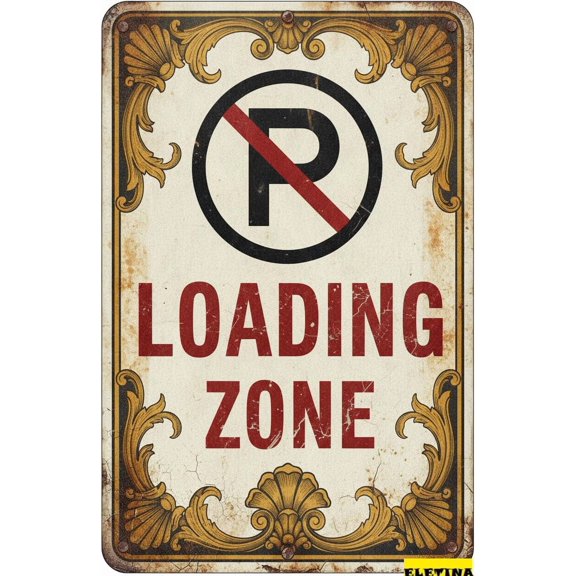 Personalized Sign for Man Cave No Parking Loading Zone Metal 8x12in With Holes Private Property Decorative