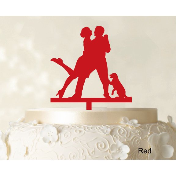 "Personalized Silhouette Cake Topper Wedding Couple Cake Topper Color Option Available 4""-6"" Inches Wide"
