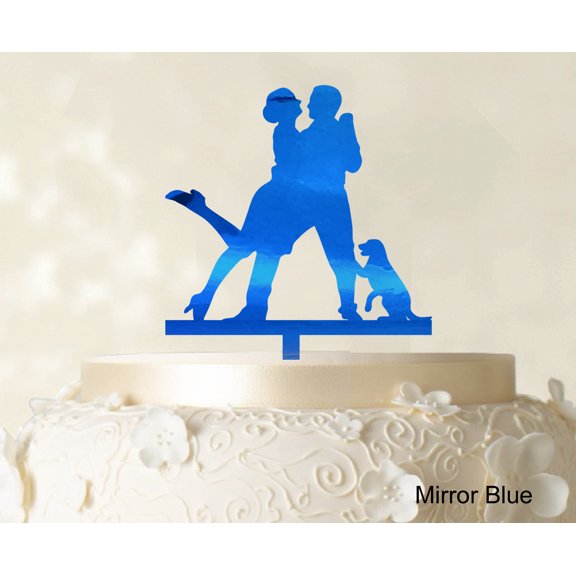 "Personalized Silhouette Cake Topper Wedding Couple Cake Topper Color Option Available 4""-6"" Inches Wide"