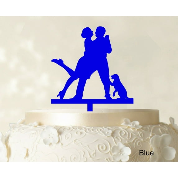 "Personalized Silhouette Cake Topper Wedding Couple Cake Topper Color Option Available 4""-6"" Inches Wide"