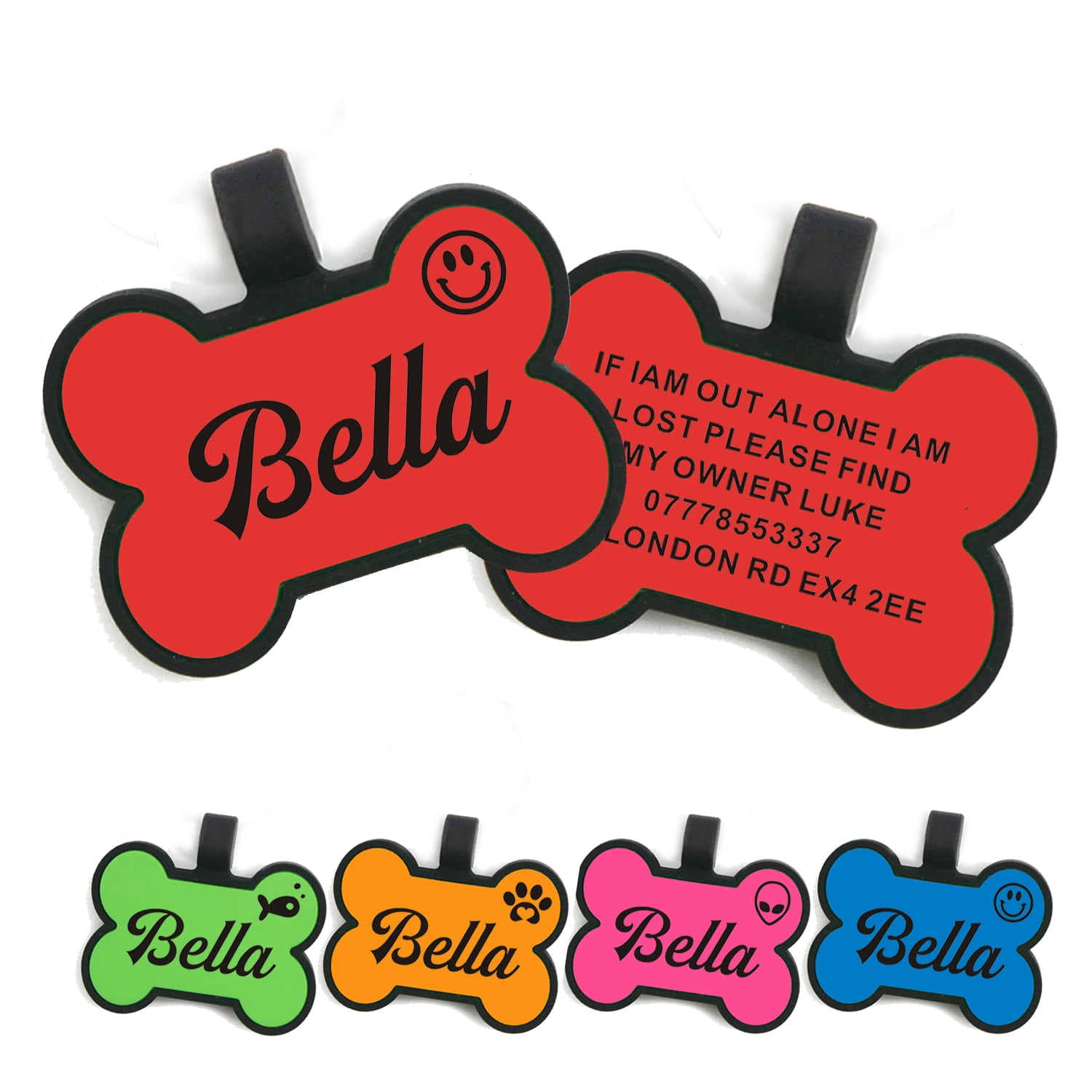 Personalized Silicone Dog Tags and Cat Tags, Custom Text Double Sided ...