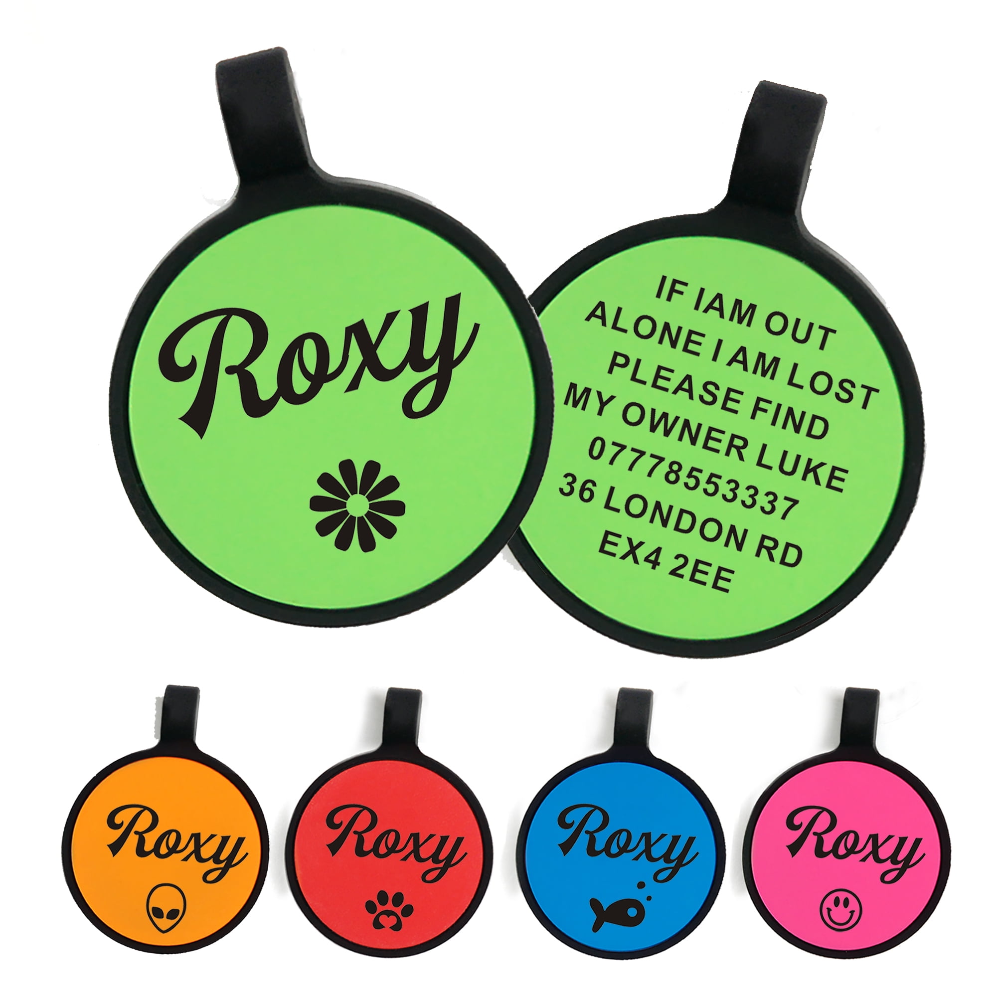 Personalized Silicone Dog Tags and Cat Tags, Custom Text Double Sided ...