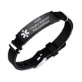 thumbnail image 1 of Personalized Silicone Medical Alert CRPS Bracelet Adjustable Disease Allergies Diagnose Identity ID Bangle Meds Emergency ICE Customized Jewelry for Women Men Teens, 1 of 7