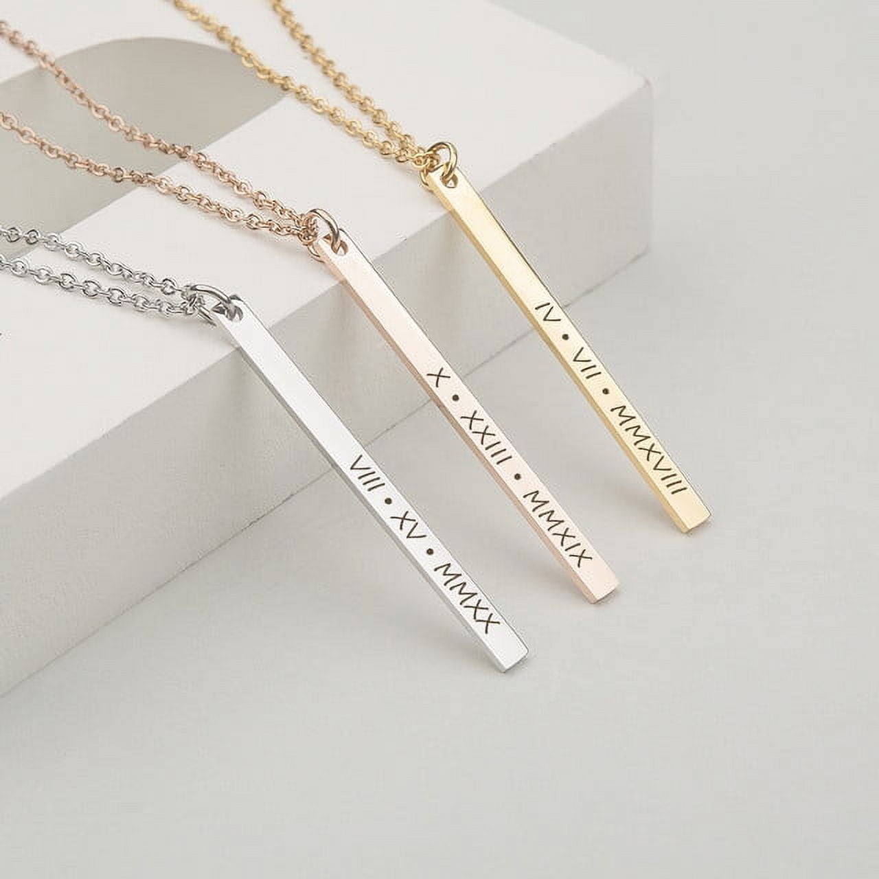Personalized 4 Sided Name Bar Necklace | Lovable Keepsake Gifts
