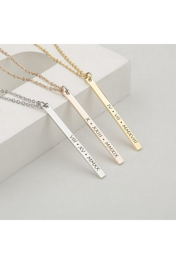 Personalized Silver Dainty Bar Necklace - Mother's Day Gift for Mom - Gift for Her - Birthday Gift - Engravable Name Necklace - Ships Next Day