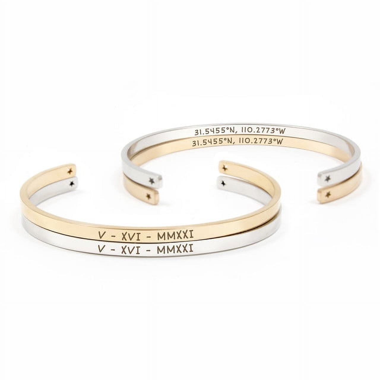 OIDEA Golden Bracelets for Men Women Roman Numeral Bangle Bracelet  Inspirational Bracelet Stainless Steel Personalized Engraved Unisex Gift :  Buy Online at Best Price in KSA - Souq is now Amazon.sa: Fashion
