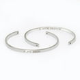 thumbnail image 1 of Personalized Silver Stainless Steel Stretchable Cuff Bangle Bracelet - Laser Engraved Dainty Bracelet - Non Tarnish - Stackable Bracelet - Gift for Her Gift Set, 1 of 12
